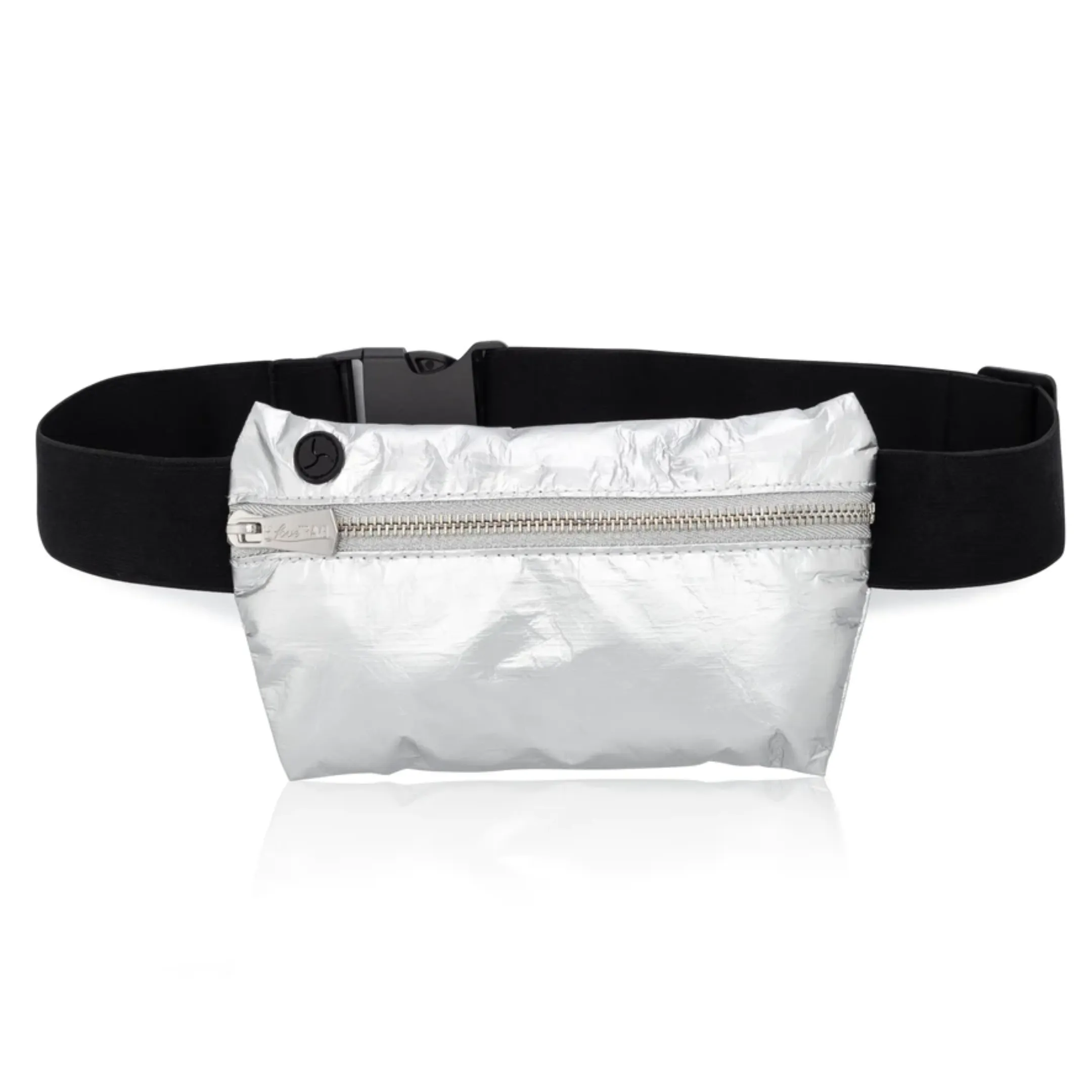 Metallic Silver Slim Fanny Pack by HiLoveTravel