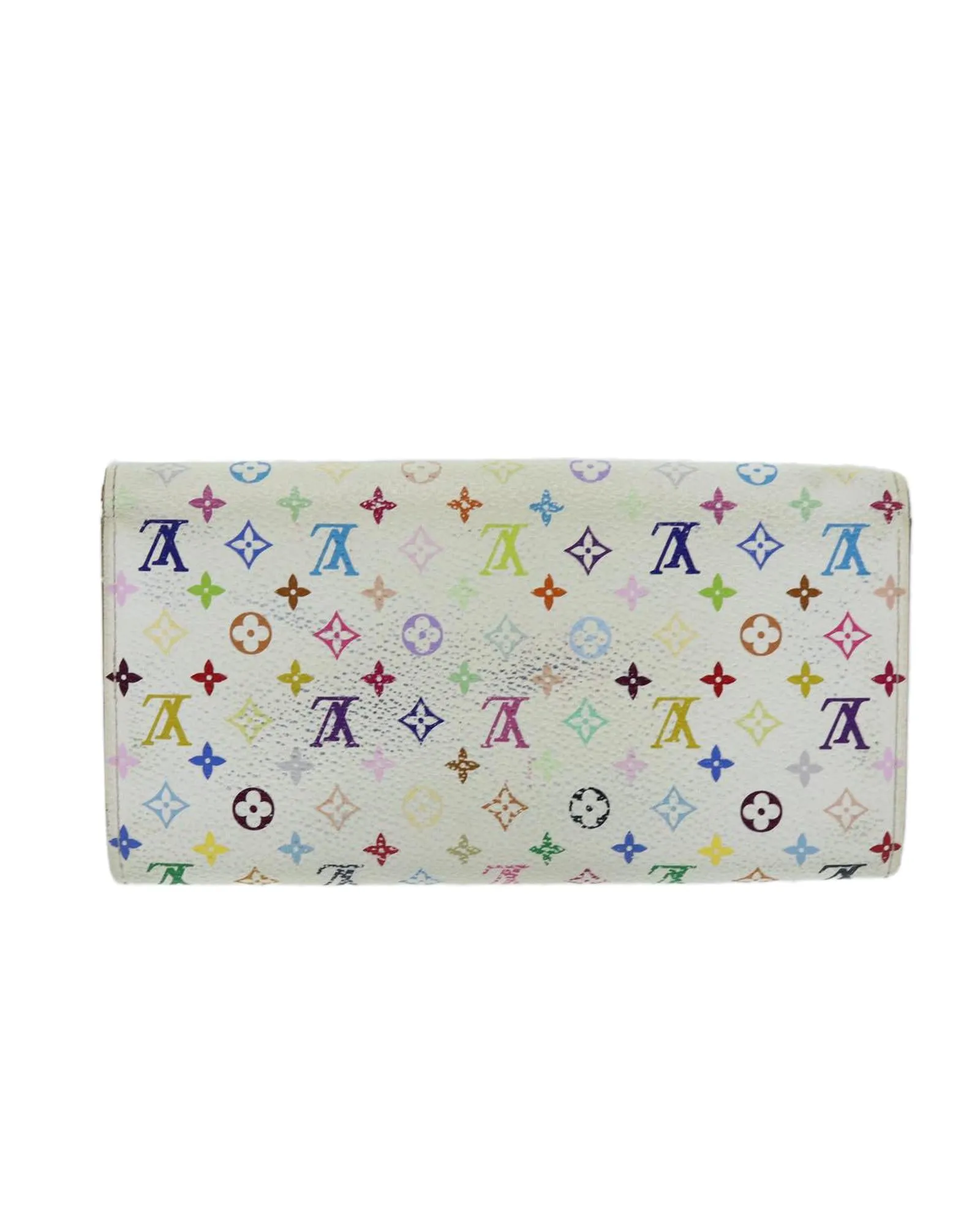 Monogram Multicolor Canvas Long Wallet with Button Clasp