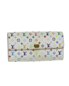 Monogram Multicolor Canvas Long Wallet with Button Clasp