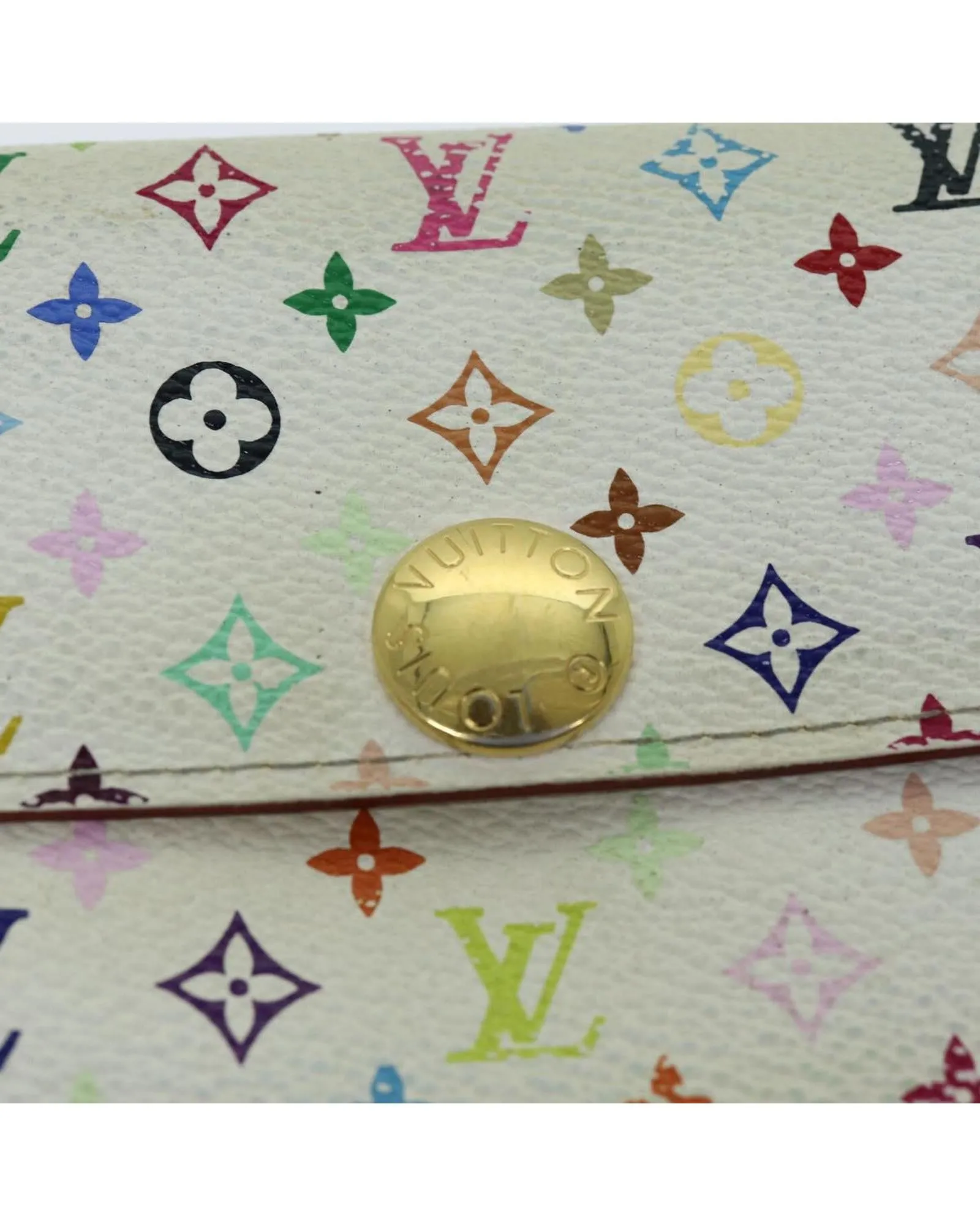 Monogram Multicolor Canvas Long Wallet with Button Clasp