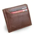 Nesitu Vintage Coffee / Brown Cowhide Simple Men Credit Card Holder Genuine Leather Mini Wallets #M8101