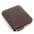 Nesitu Vintage Coffee / Brown Cowhide Simple Men Credit Card Holder Genuine Leather Mini Wallets #M8101