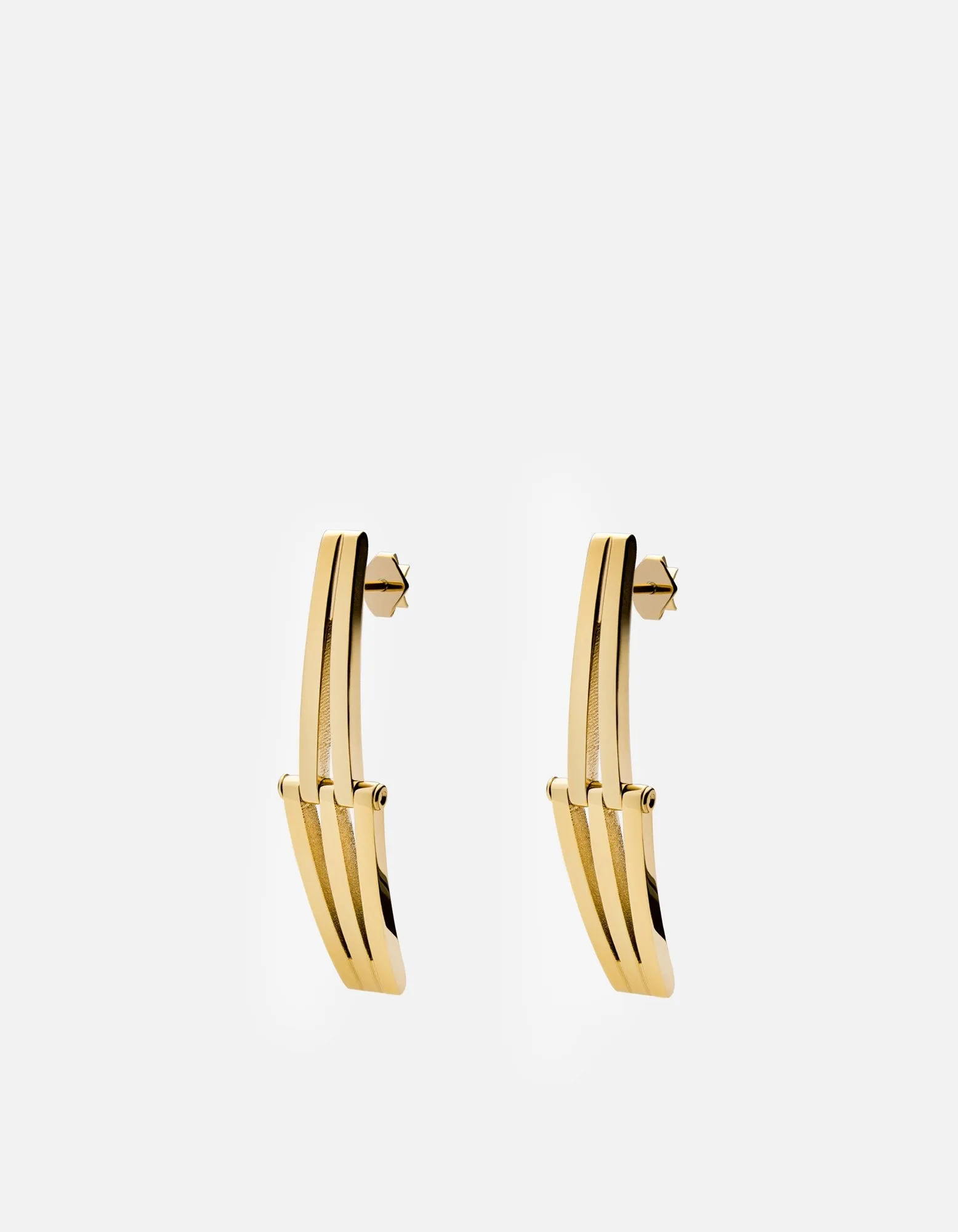 Offset Earrings, Gold Vermeil