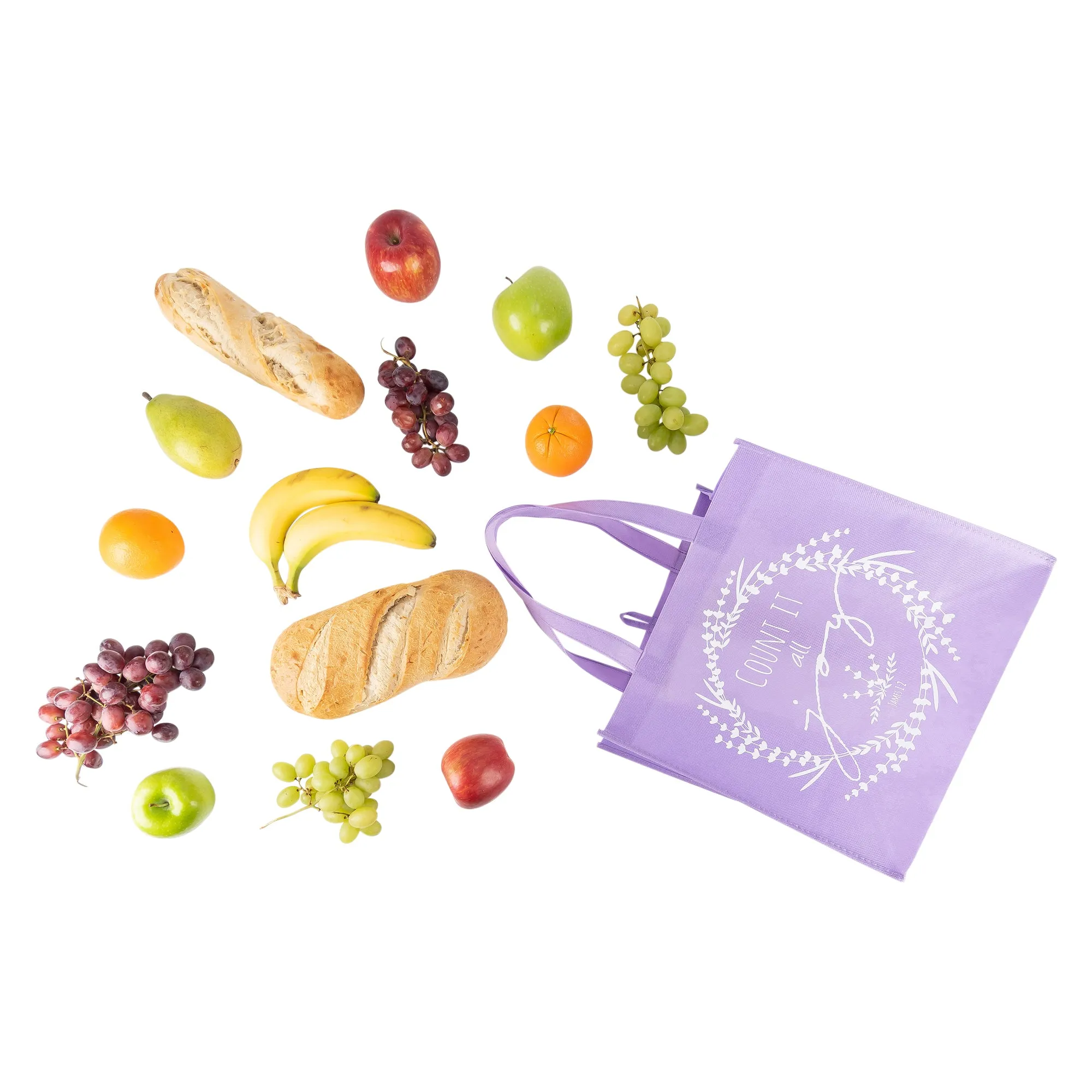 Purple Eco Tote Bag - James 1:2 "Count It All Joy"