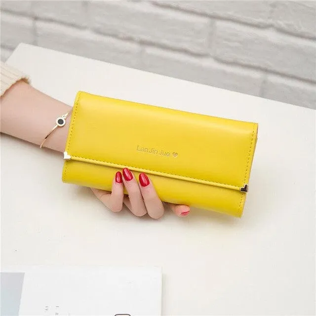 QICAI.YANZI 2017 Best Deal Fashion Handbags Lady Women Wallets Bag Popular Purse Long PU Handbags Card Holder Birthday Bags