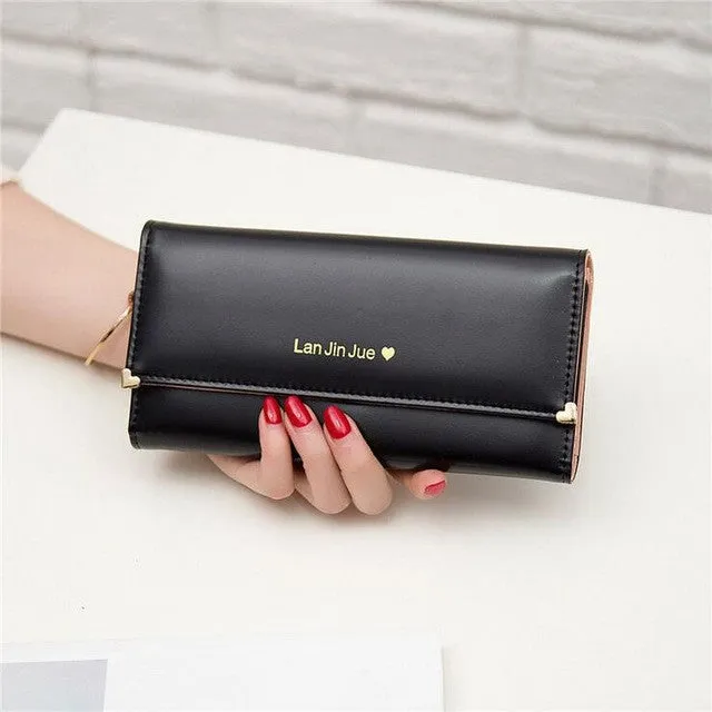 QICAI.YANZI 2017 Best Deal Fashion Handbags Lady Women Wallets Bag Popular Purse Long PU Handbags Card Holder Birthday Bags