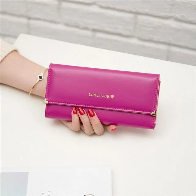 QICAI.YANZI 2017 Best Deal Fashion Handbags Lady Women Wallets Bag Popular Purse Long PU Handbags Card Holder Birthday Bags