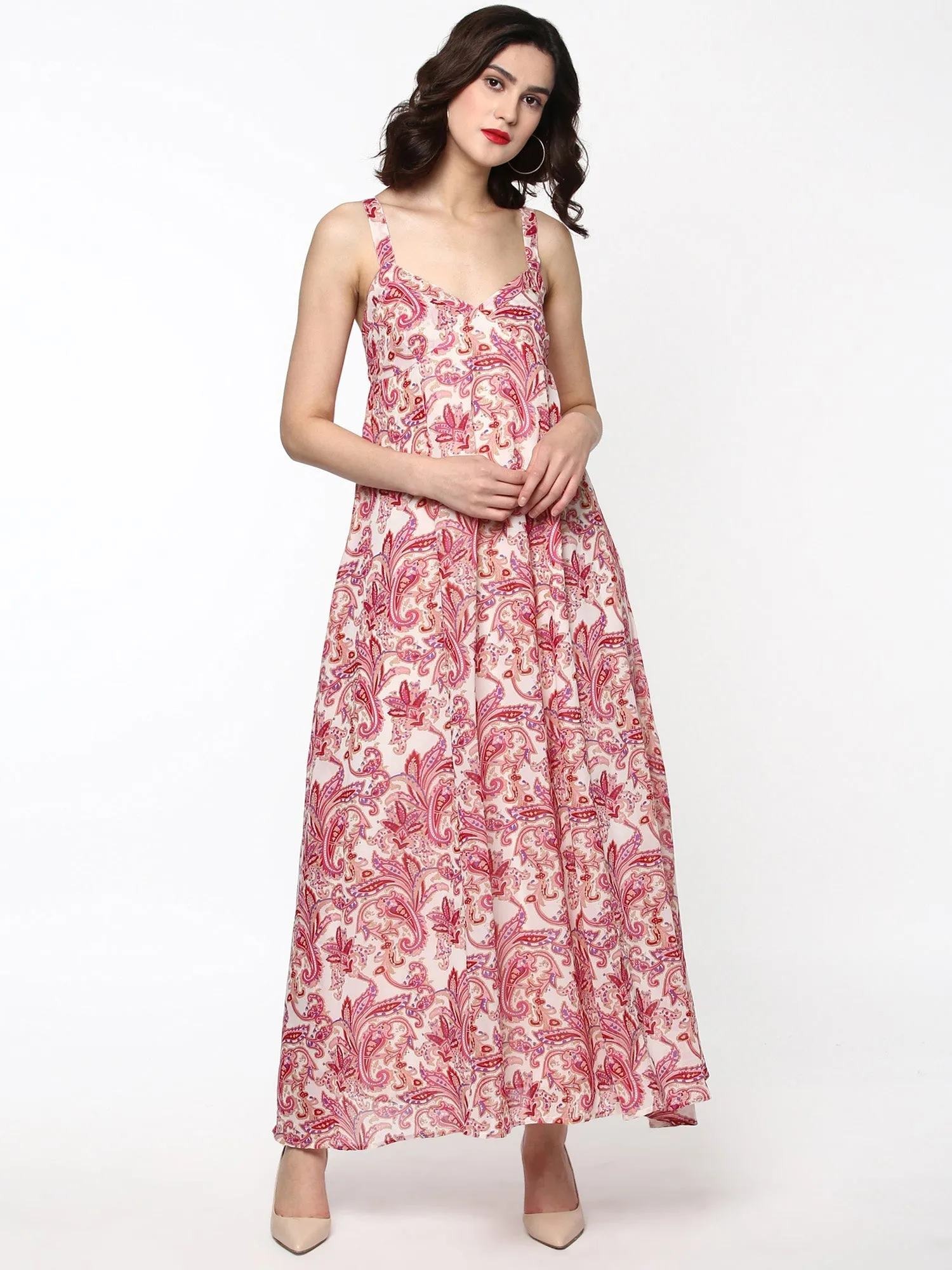 Red Paisley Shoulder Strap Maxi