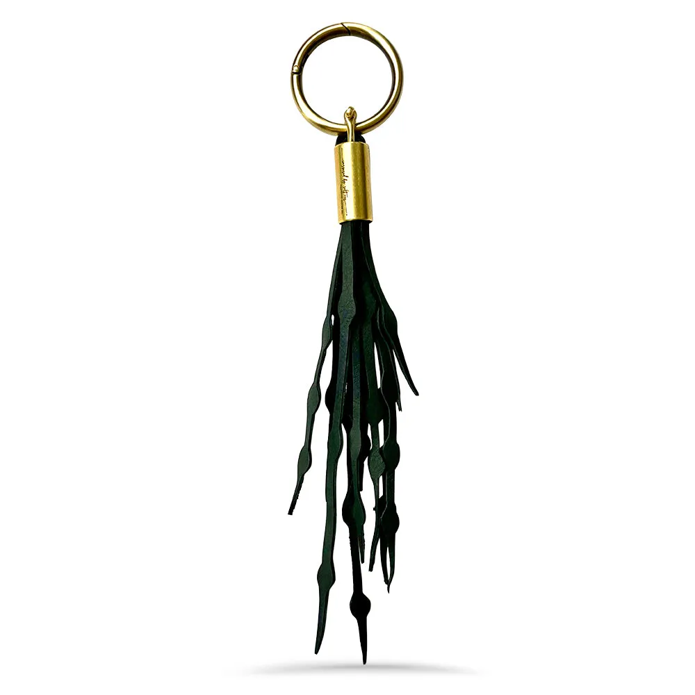 Seaweed Tassel in Black Leather