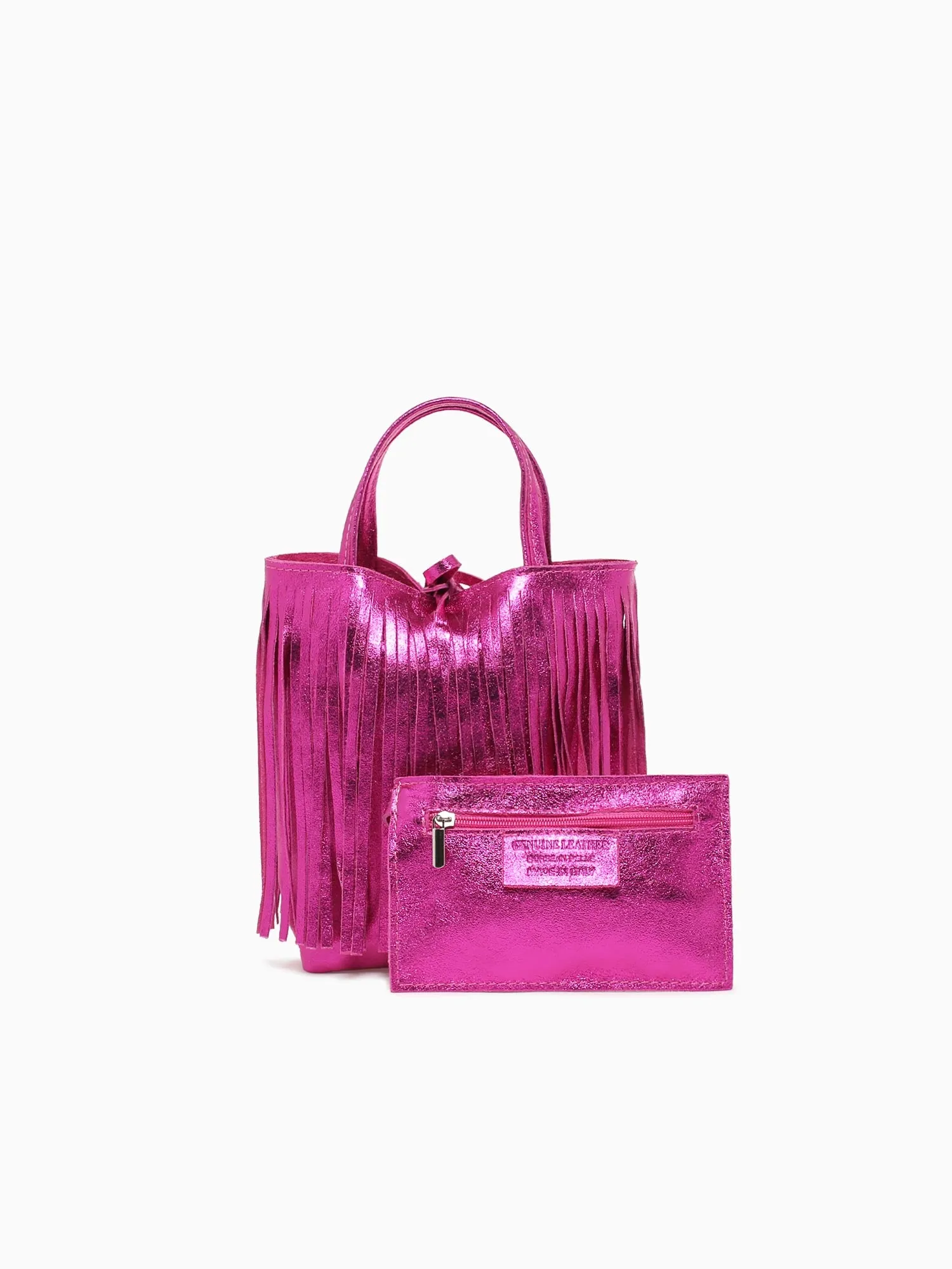 Shopper Mini Laminato Fucsia