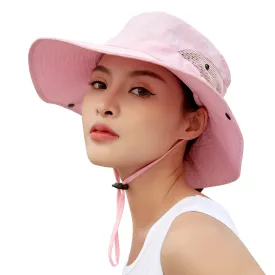 Sidiou Group Anniou Fishing Hat Women UPF40  UV Protection Summer Mesh Bucket Hat Foldable Wide Brim Sun Hat Outdoor Travel with Adjustable Chin Strap