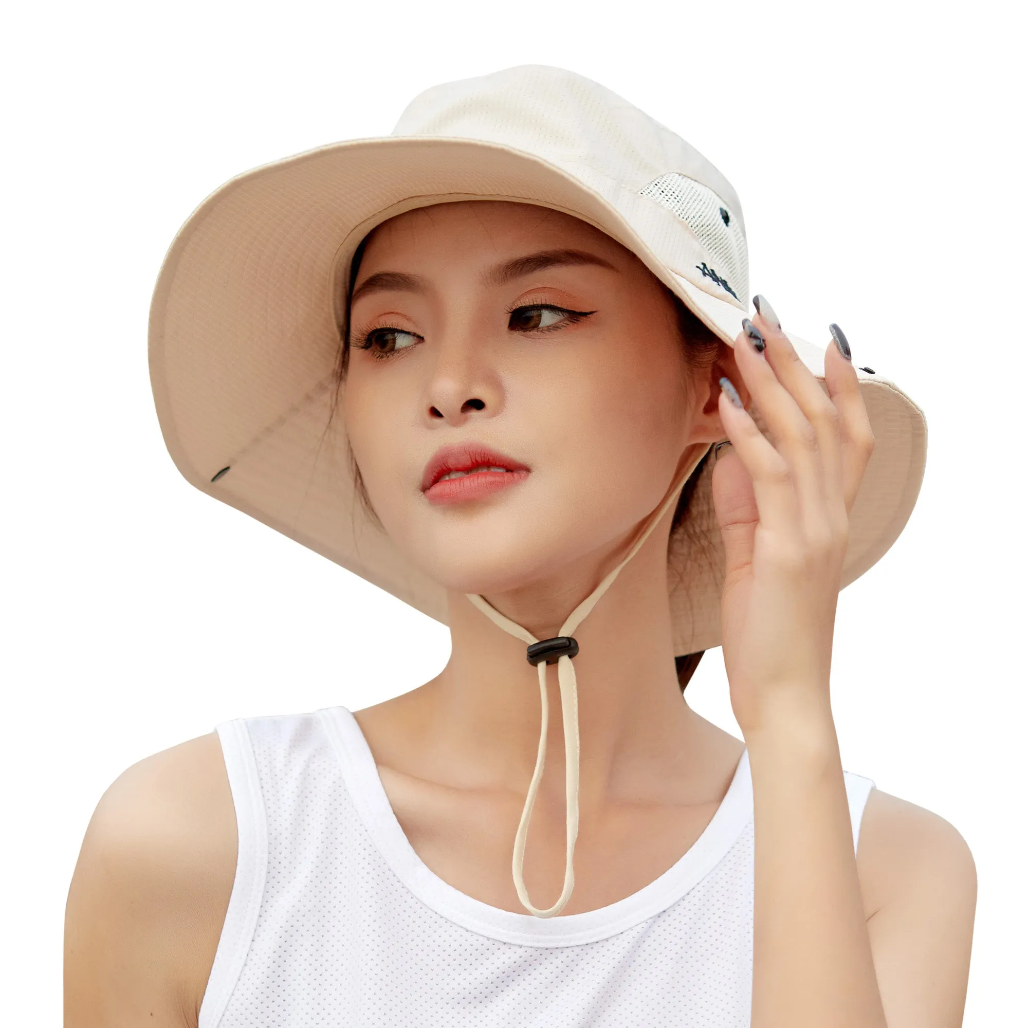 Sidiou Group Anniou Fishing Hat Women UPF40  UV Protection Summer Mesh Bucket Hat Foldable Wide Brim Sun Hat Outdoor Travel with Adjustable Chin Strap