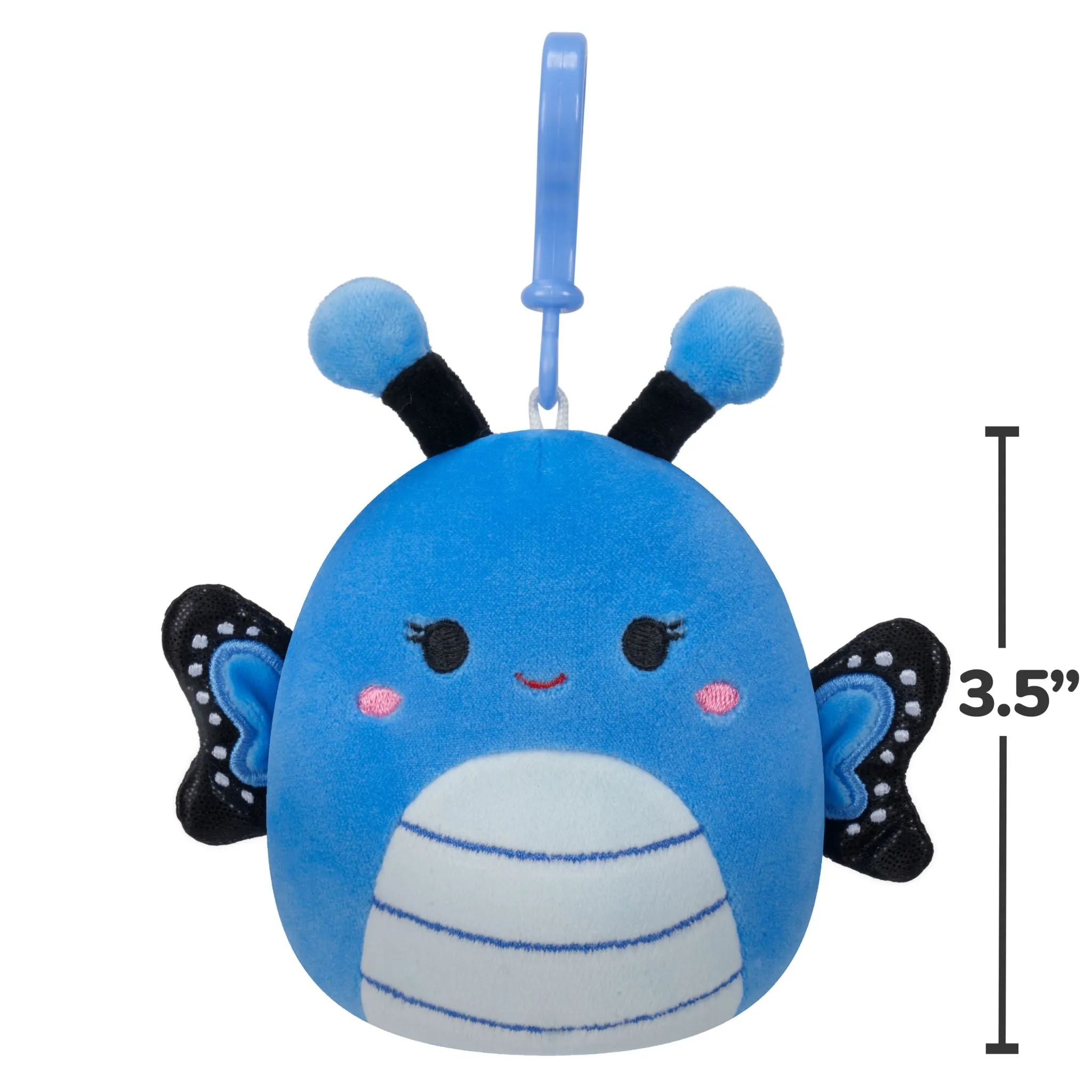 Squishmallows 3.5 Inch Plush Clip-On S20 Waverly Blue Butterfly