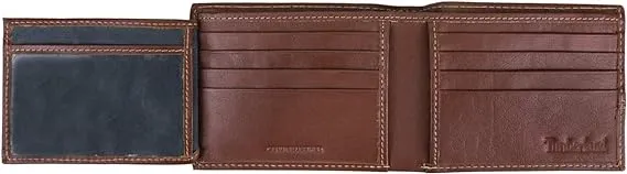 Timberland Men's Leather Passcase Trifold Wallet Hybrid