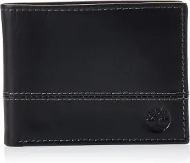 Timberland Men's Leather Passcase Trifold Wallet Hybrid