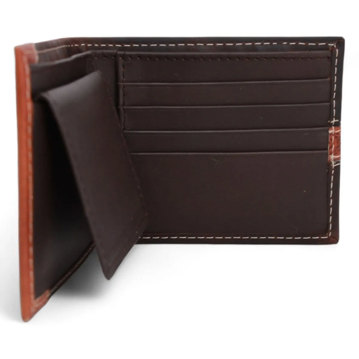 Tombstone Chiseled Genuine Leather Wallet Chocolate TOM-W231