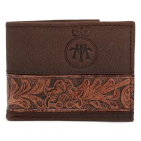 Tombstone Genuine Leather Flower Chiseled Wallet TOM-W4802