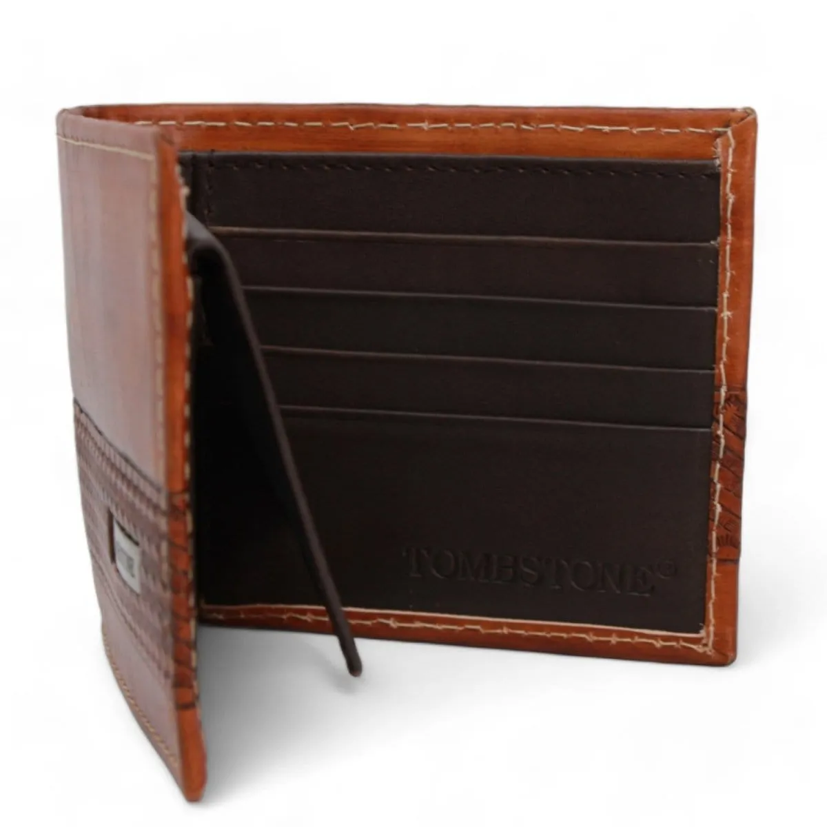 Tombstone Genuine Leather Wallet Cognac TOM-W4801