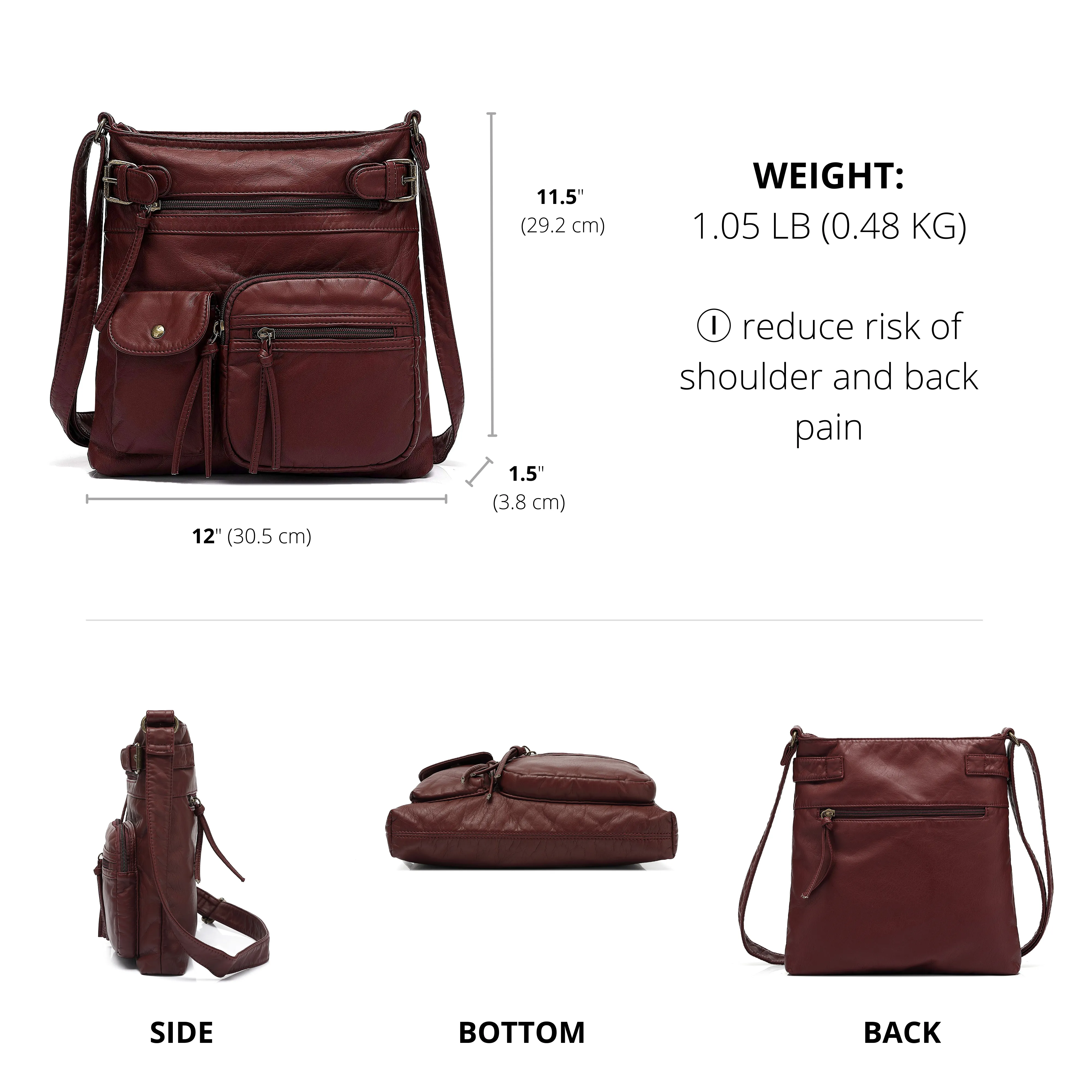 Ultra Soft Multi Pocket Crossbody Handbag H1833