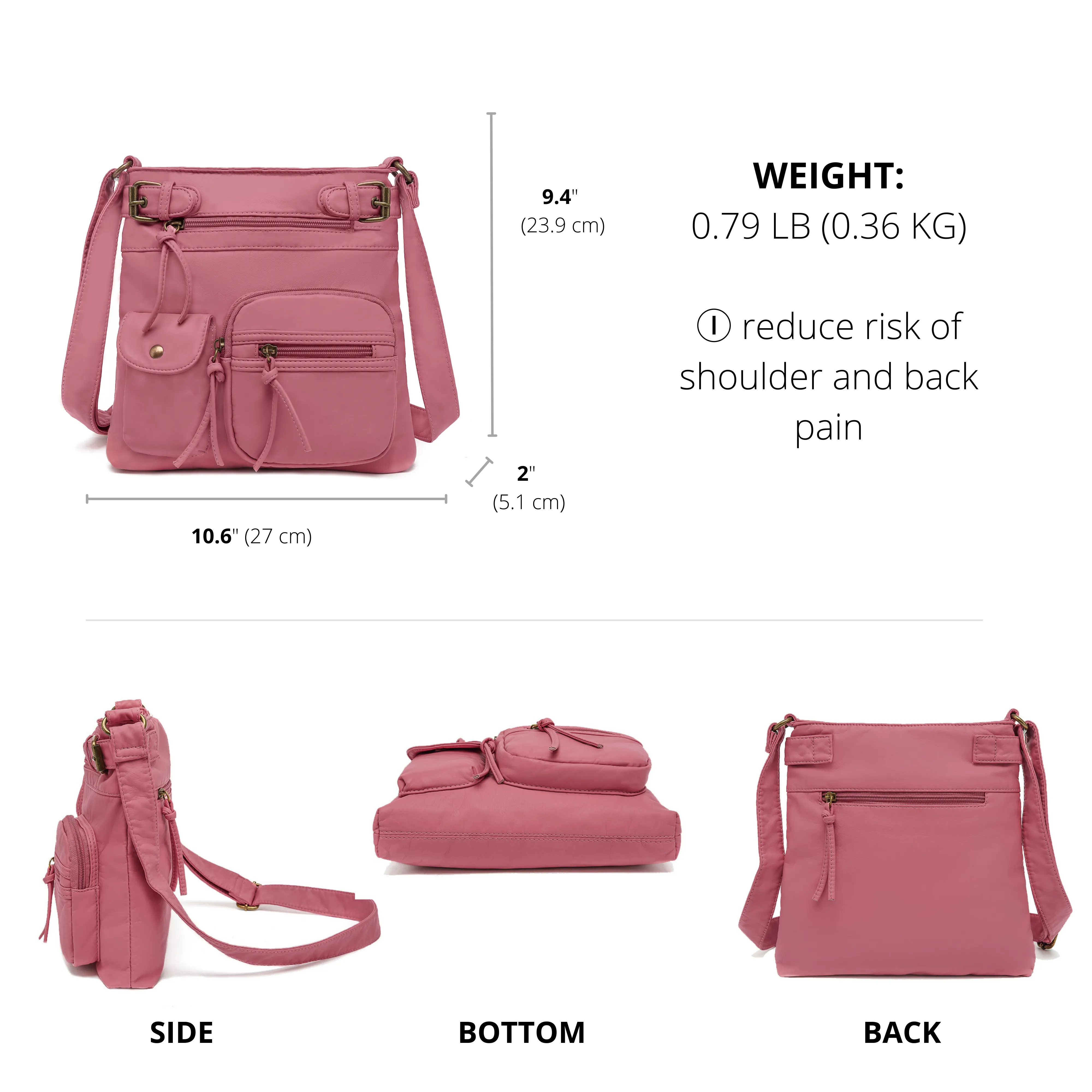 Ultra Soft Multi Pocket Crossbody Handbag H1833