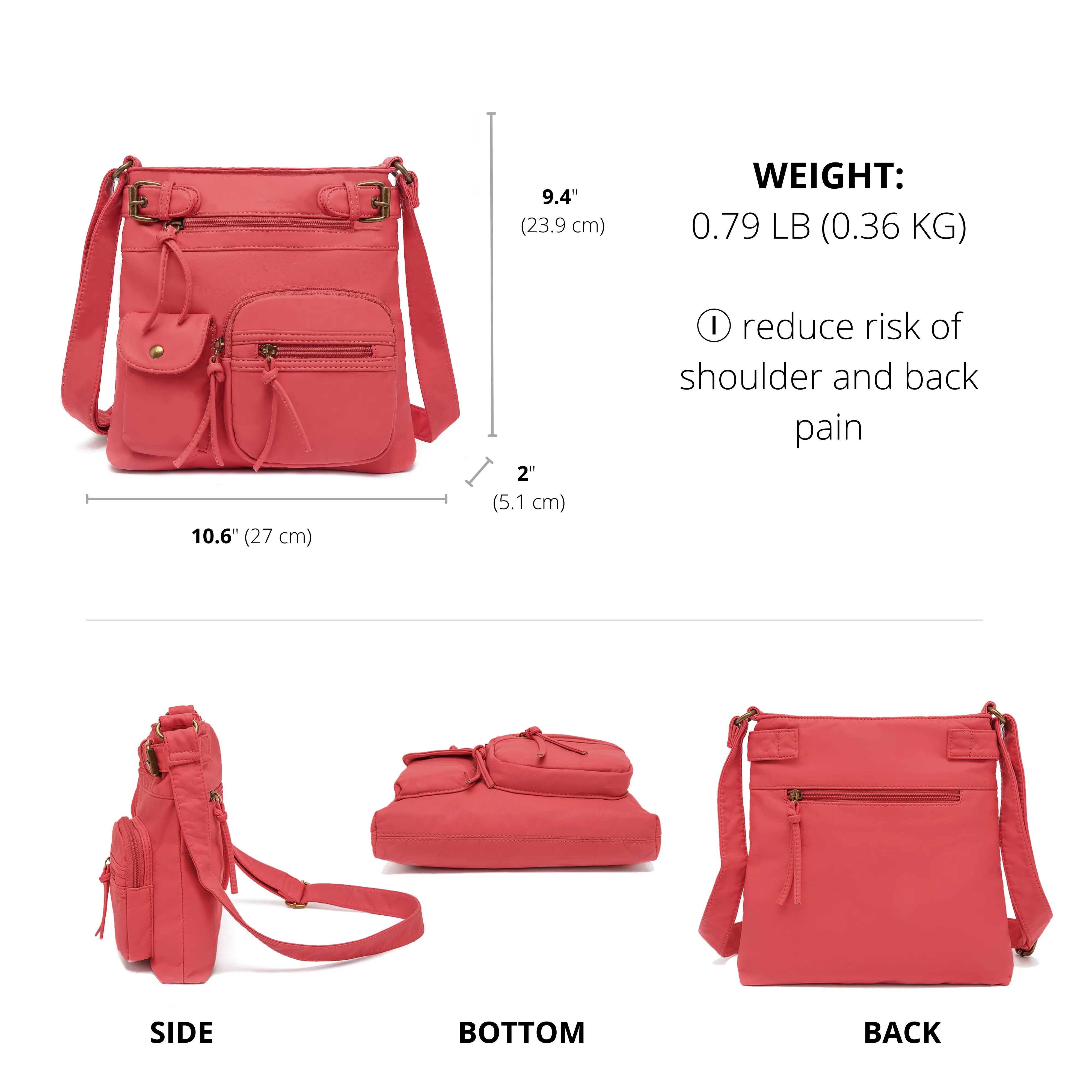 Ultra Soft Multi Pocket Crossbody Handbag H1833