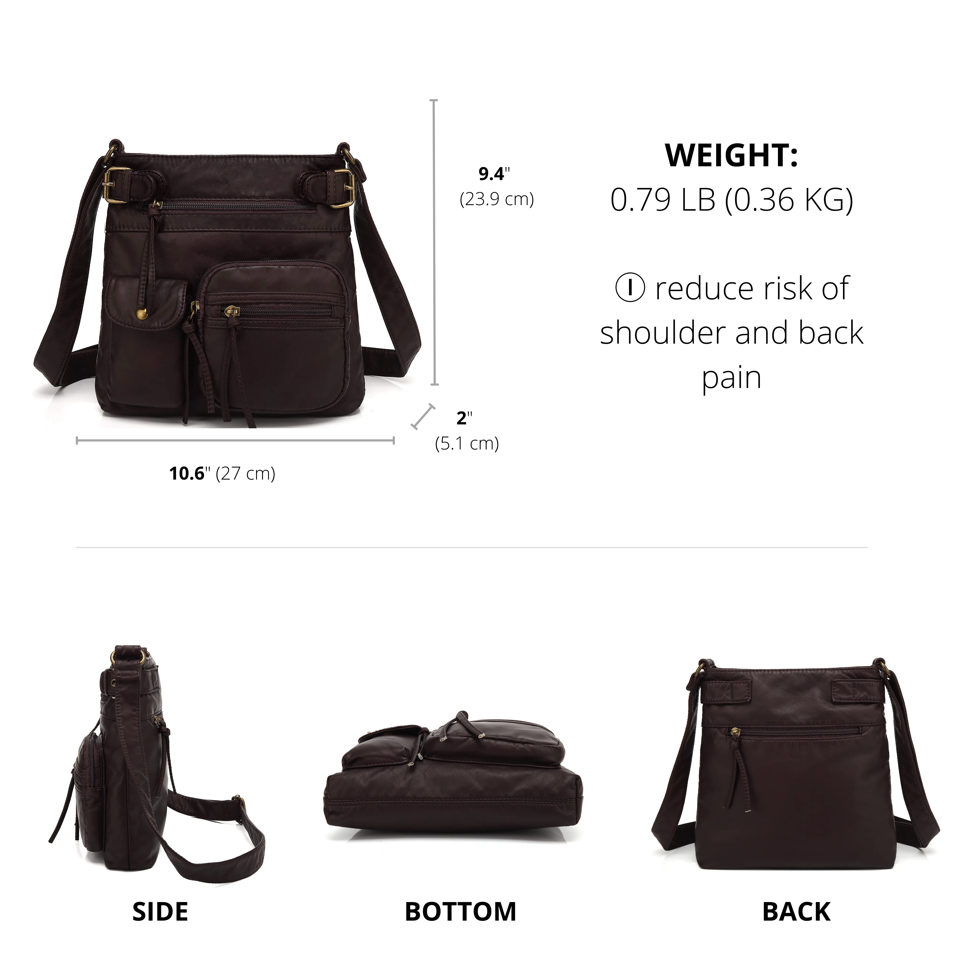 Ultra Soft Multi Pocket Crossbody Handbag H1833