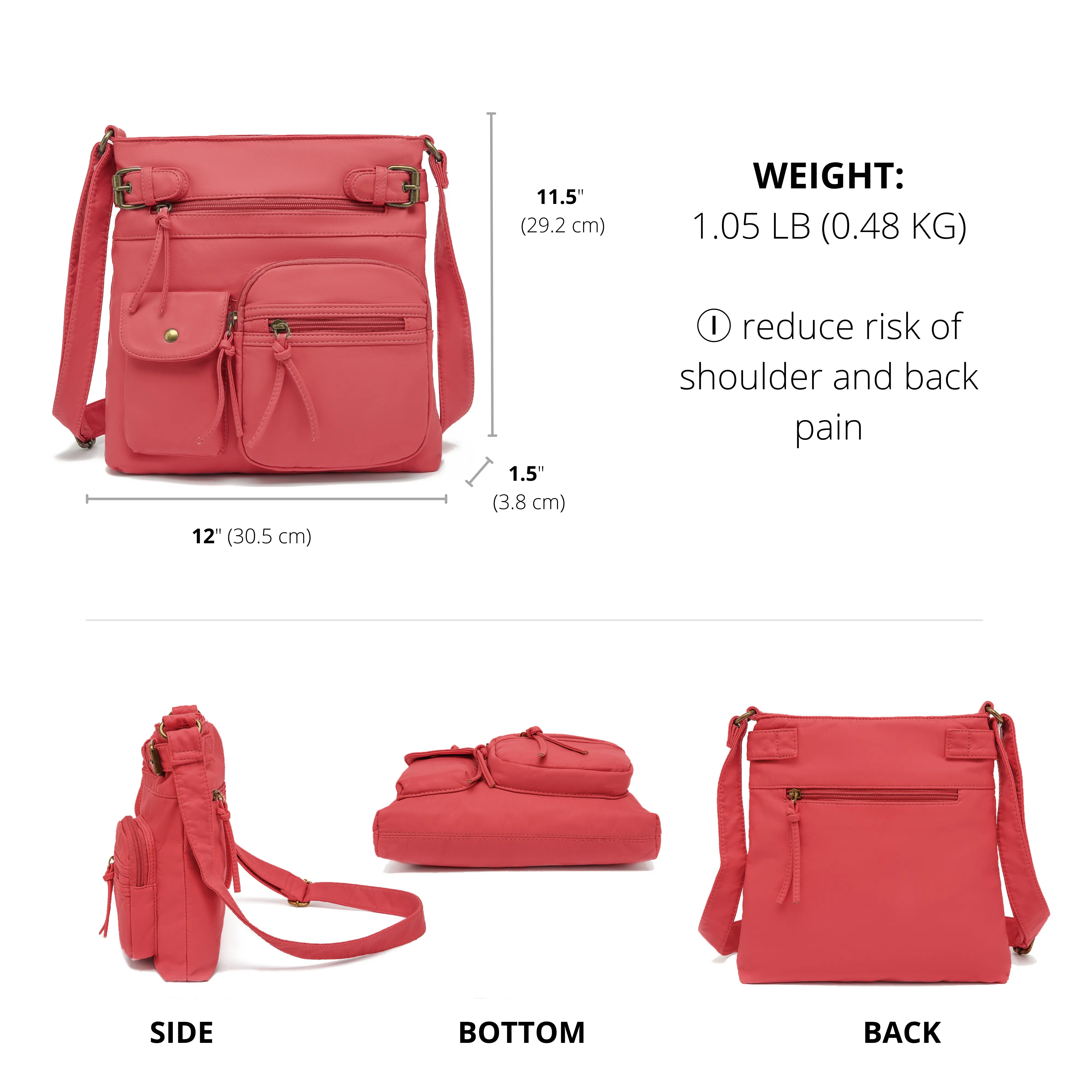 Ultra Soft Multi Pocket Crossbody Handbag H1833