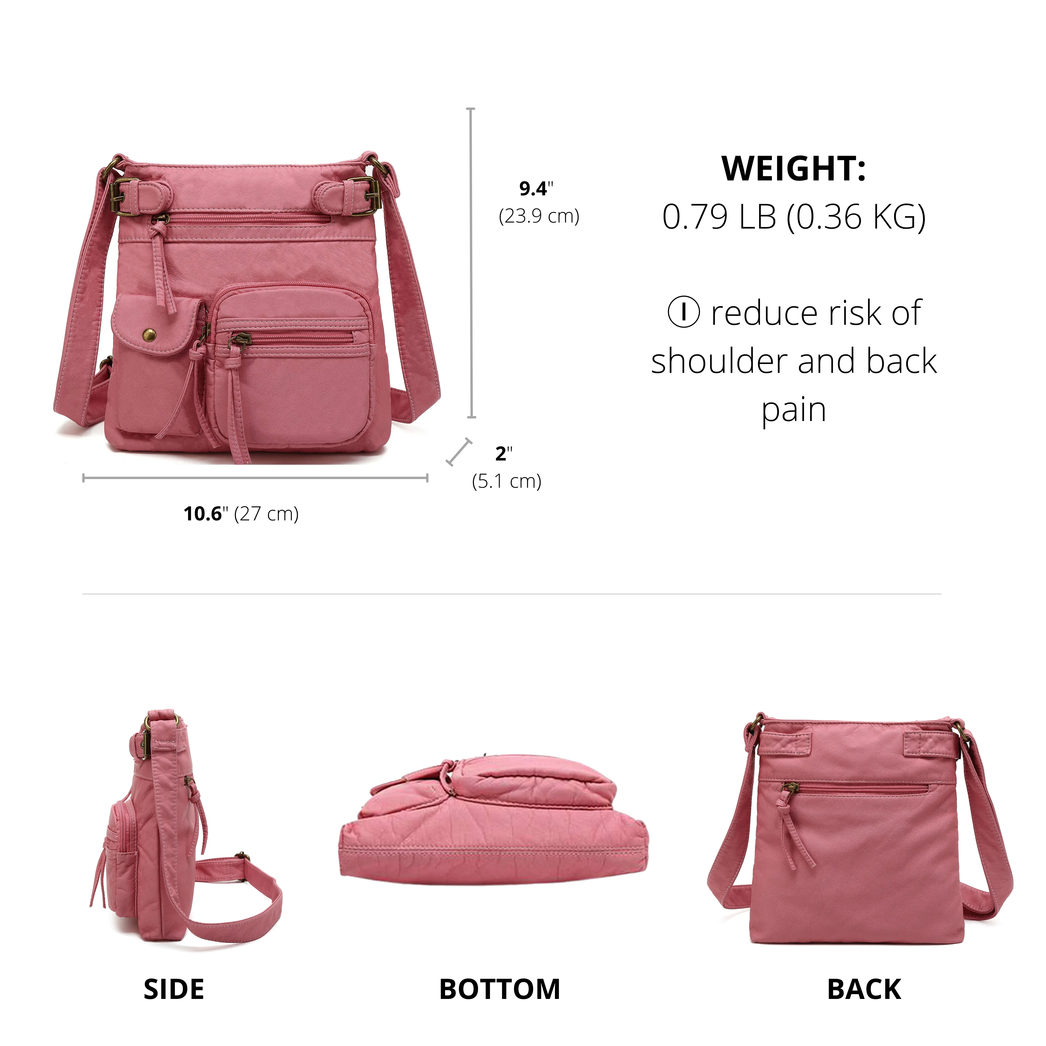 Ultra Soft Multi Pocket Crossbody Handbag H1833