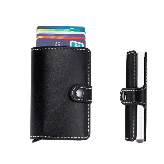 Westcreek Brand Aluminium Alloy Anti Theft Mini Men Wallets RFID Business Card Holder Case Automatic Pop Up Card Protector