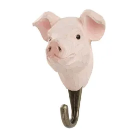 Wildlife Garden - Hand Carved Hook - Pig