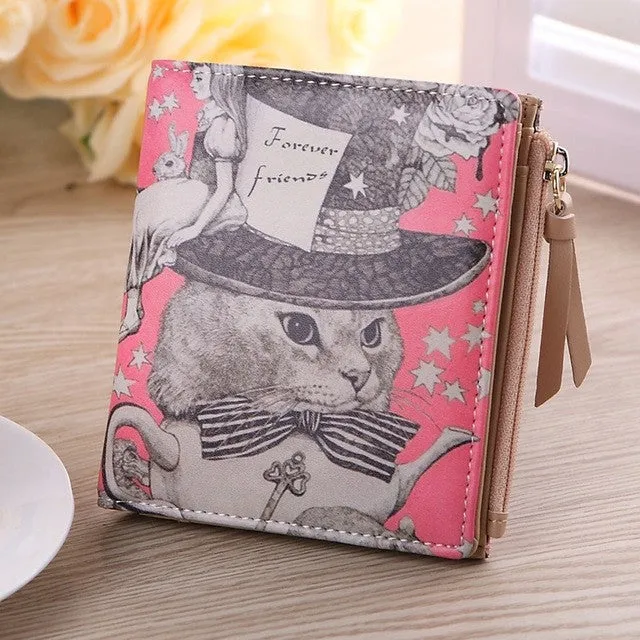 Women Vintage Flowers Coin Clip Purse Short Wallet Clutch Handbag Female Wallet Purse Clutch Card Holder Money Bag High Quality