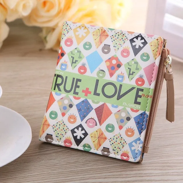 Women Vintage Flowers Coin Clip Purse Short Wallet Clutch Handbag Female Wallet Purse Clutch Card Holder Money Bag High Quality