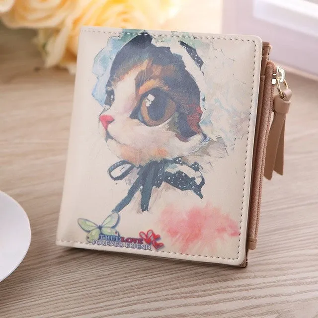 Women Vintage Flowers Coin Clip Purse Short Wallet Clutch Handbag Female Wallet Purse Clutch Card Holder Money Bag High Quality