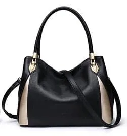 Women's Commuter Shoulder Bag - Genuine Leather, Spacious Interior, Adjustable Strap